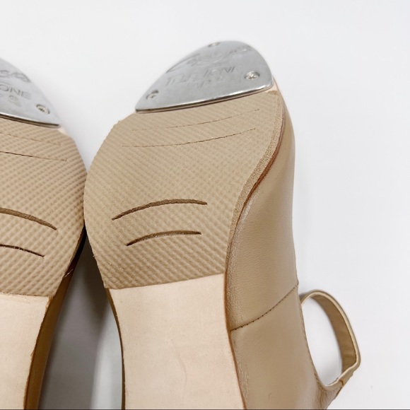 8.5W 8.5 WIDE Capezio # 657 Manhattan Xtreme Caramel Leather Tap Dance Shoes - Picture 11 of 14